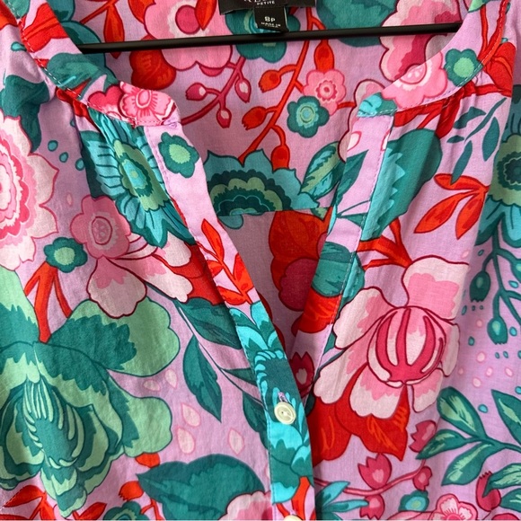 Talbots Petite Midi Shirtdress Button Front Floral Print 100% Cotton Size 8P - Picture 11 of 11